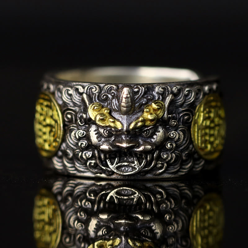 925 Sterling Silver Pixiu Feng Shui Wealth Ring