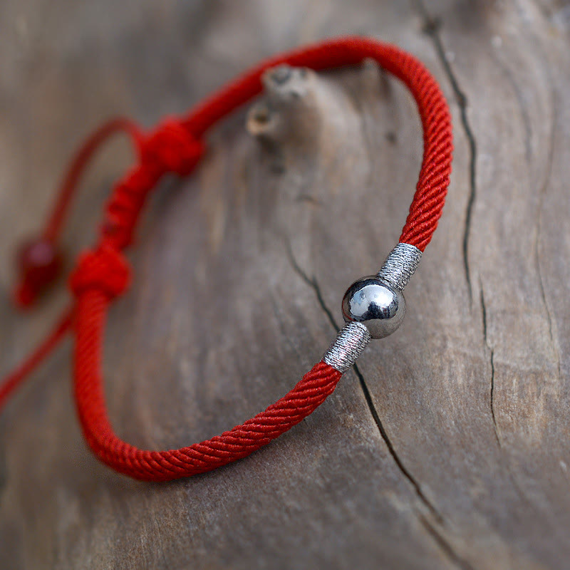 925 Sterling Silver Red String Bracelet for Protection & Luck