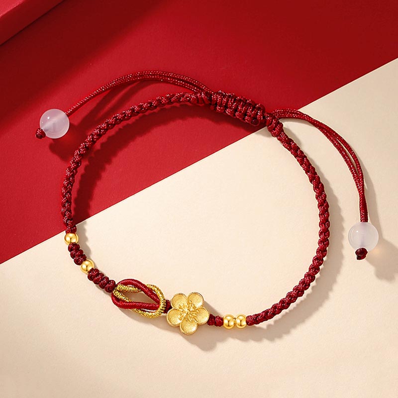 925 Sterling Silver Sakura Chalcedony Luck Bracelet