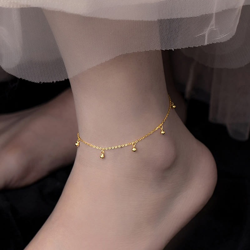 925 Sterling Silver Small Beads Protection Anklet