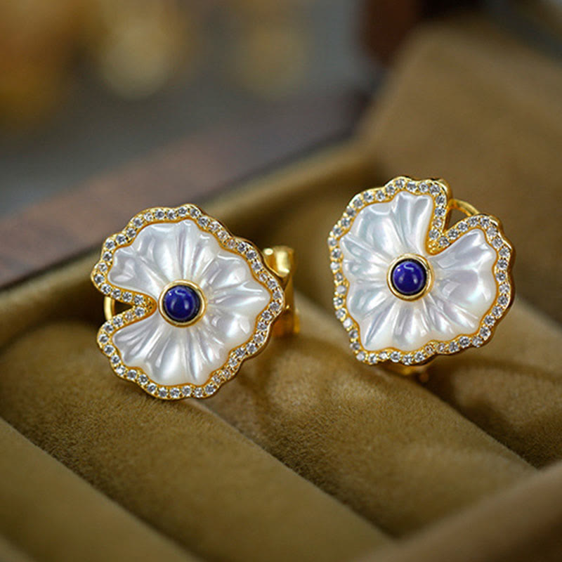 925 Sterling Silver Spiritual Necklace Set with Tridacna Red Agate Lazurite