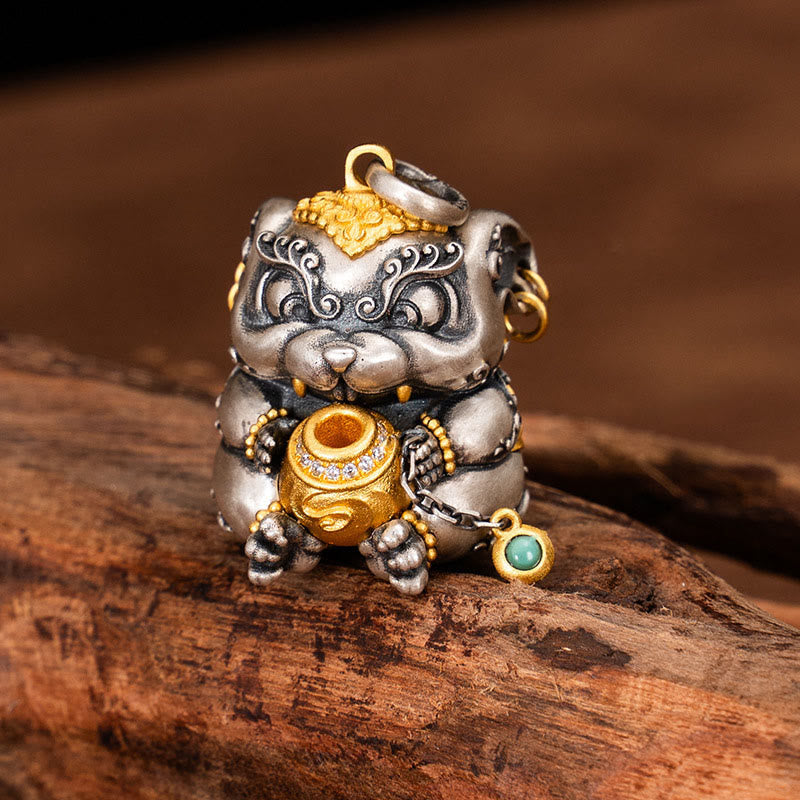 925 Sterling Silver Treasure-Spitting Rat Spiritual Protection Necklace