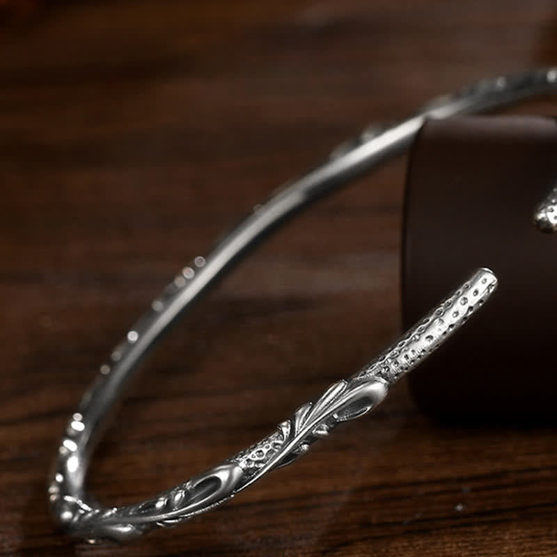 925 Sterling Silver Vine Engraved Protection Bracelet