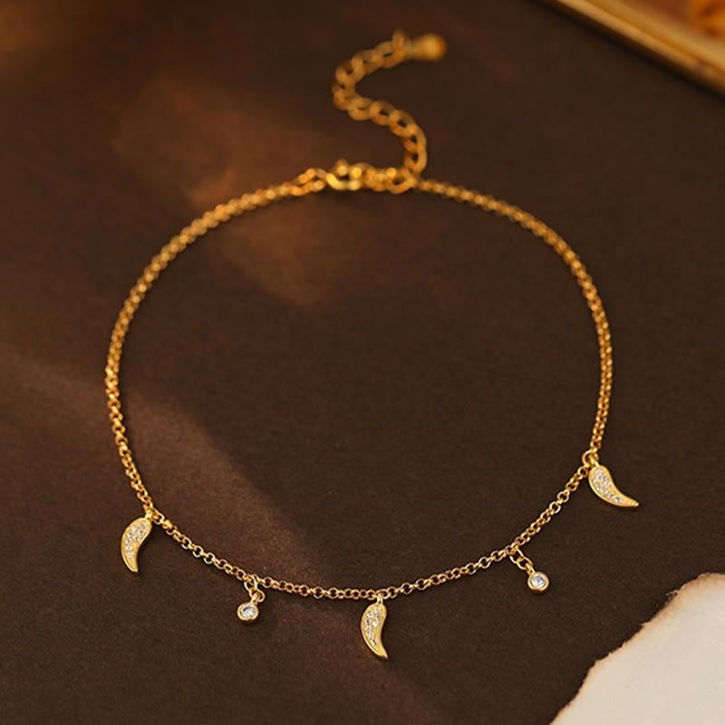 925 Sterling Silver Zircon Protection Spiritual Anklet Charm