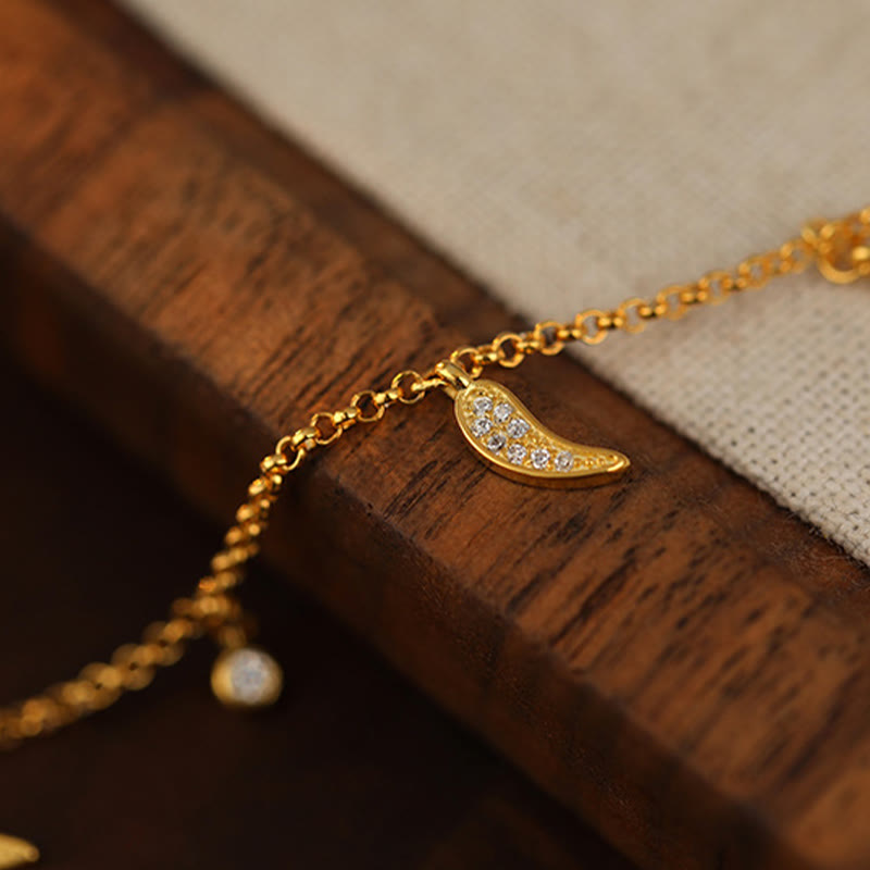 925 Sterling Silver Zircon Protection Spiritual Anklet Charm