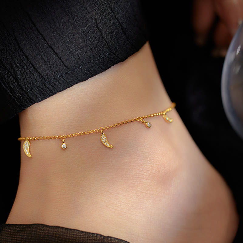 925 Sterling Silver Zircon Protection Spiritual Anklet Charm