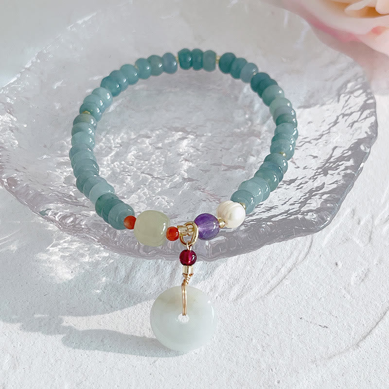 Natural Hetian Jade Prosperity Bracelet with PiXiu Charm