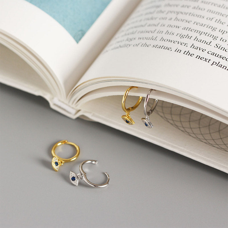 925 Sterling Silver Evil Eye Protection Stud Earrings