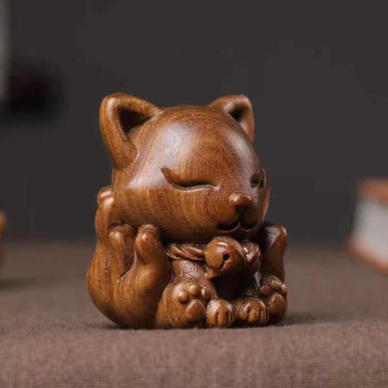 Mini Nine Tailed Fox Zen Blessing Decoration