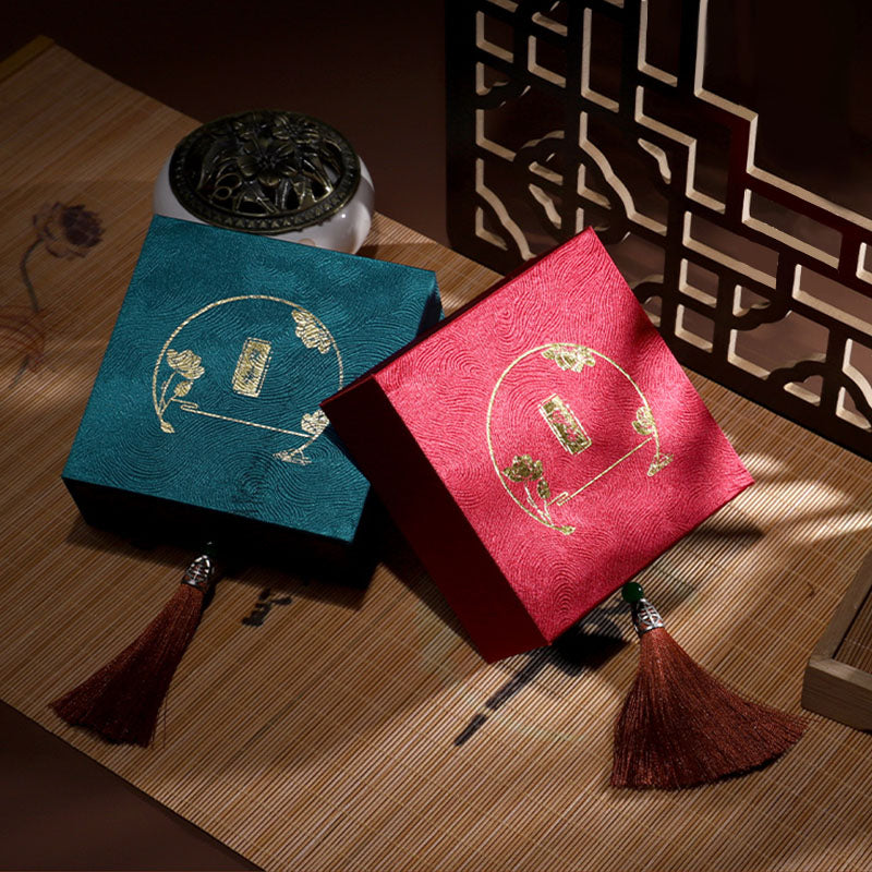 Zen Decor Vintage Lotus Jewelry Storage Box with Tassels