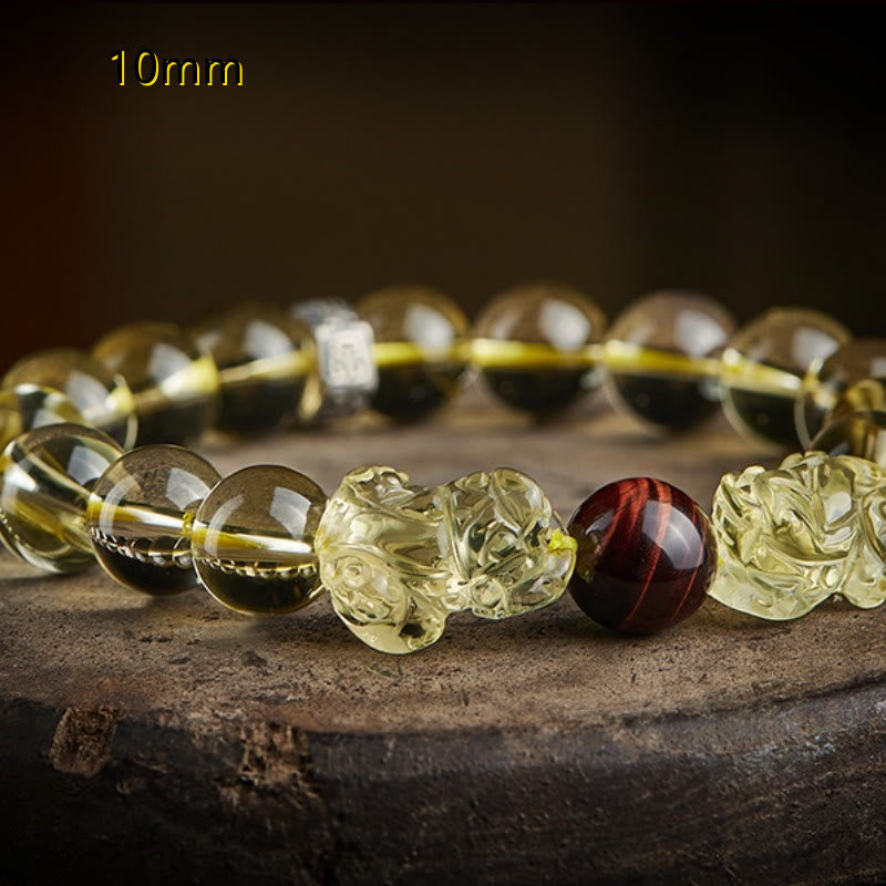8mm Citrine Tiger Eye Pixiu Prosperity Bracelet
