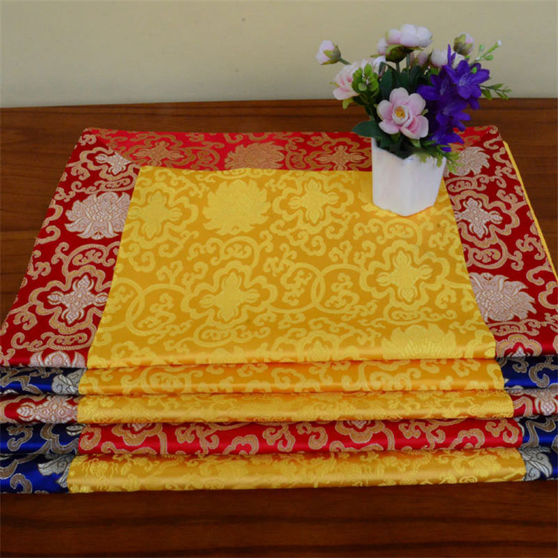 Brocade Prayer Altar Table Runner with Dragon & Vajra Symbols