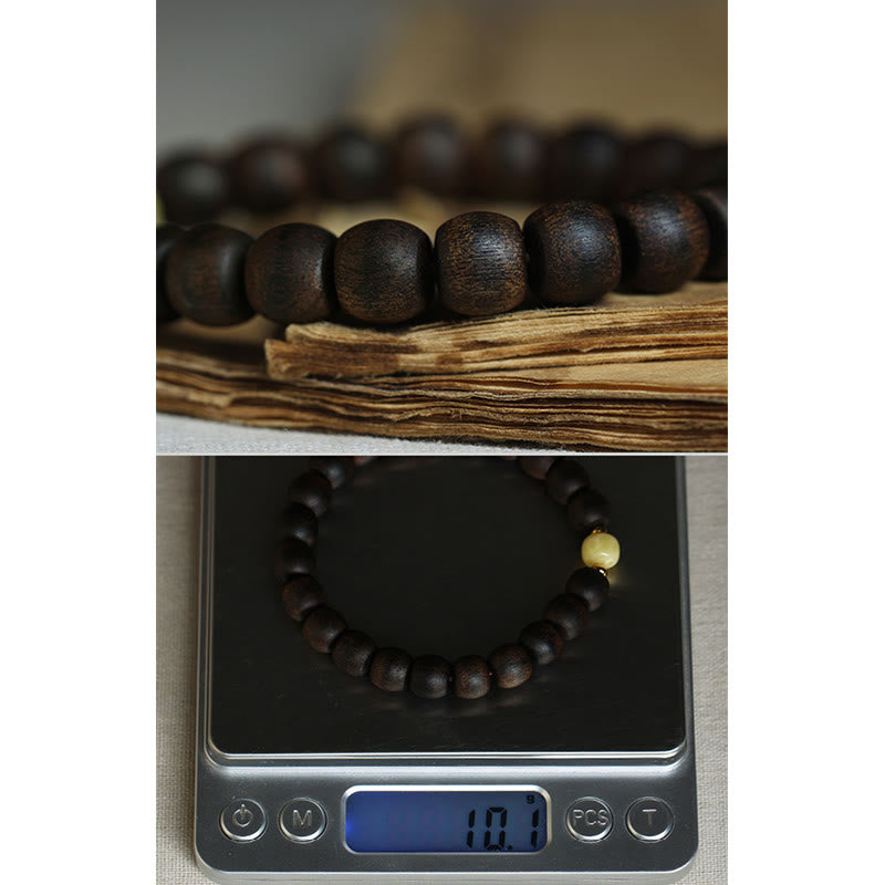 Rare Brunei Agarwood Amber Bracelet for Balance & Calm
