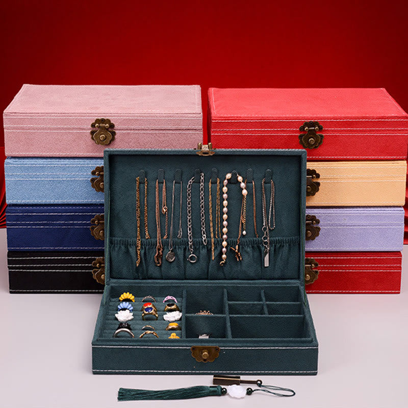 Flannel Jewelry Box Organizer with Lock | Spiritual Storage