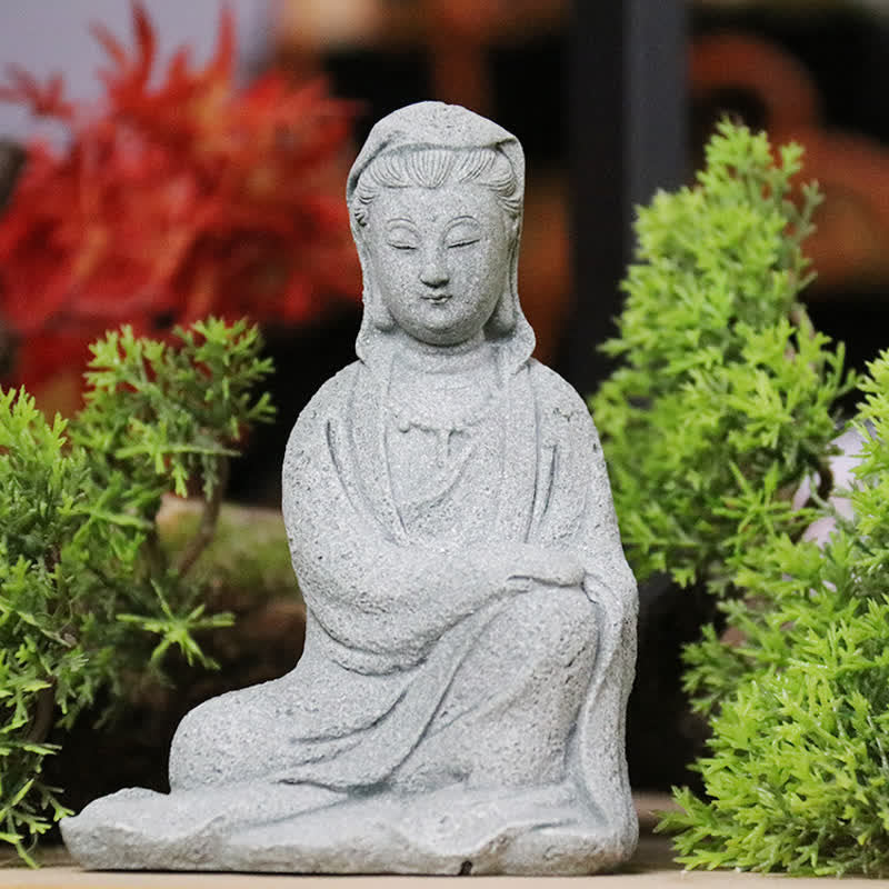 Sandstone Avalokitesvara Buddha Statue for Home Blessing