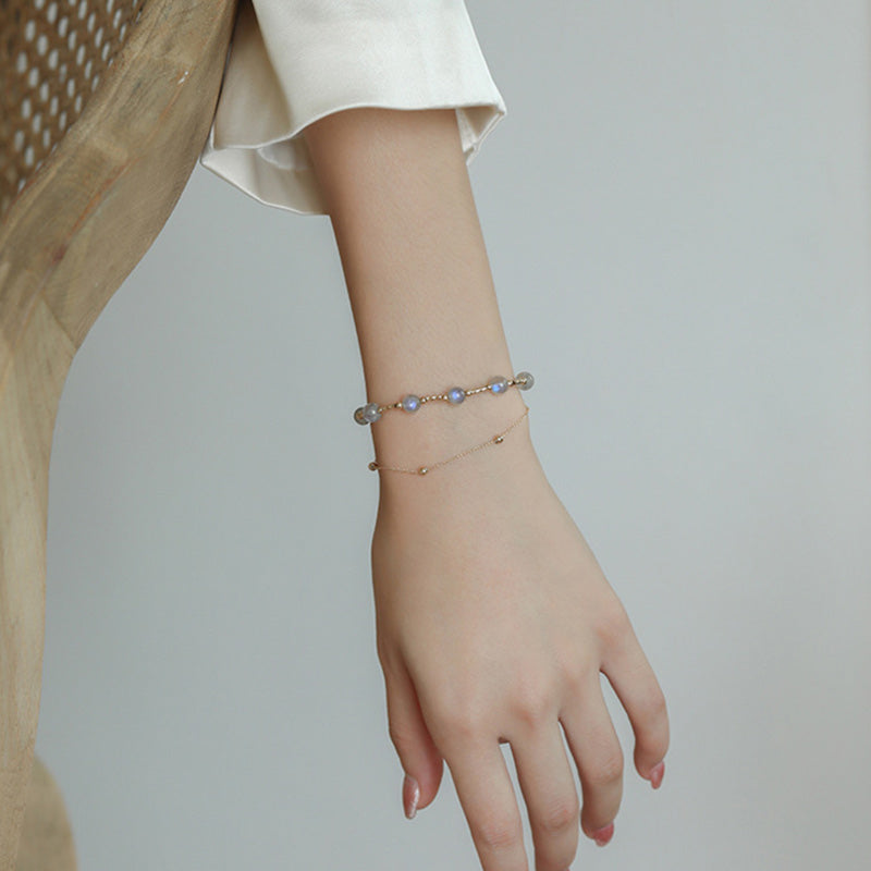Moonstone Love & Calm 18K Gold Chain Bracelet