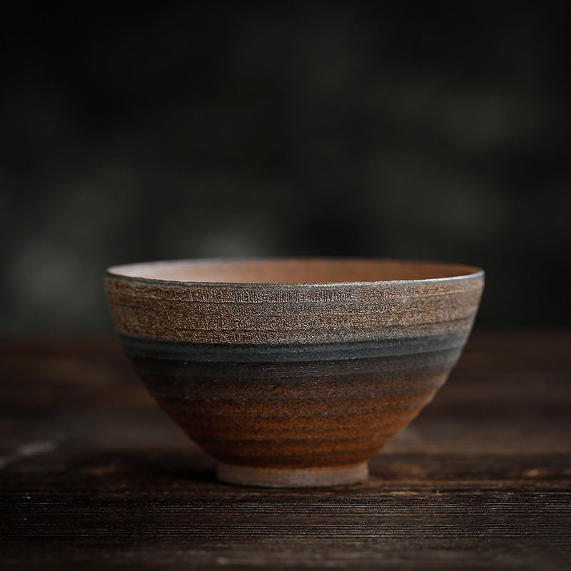 Striped Ceramic Teacup 80ml | Zen Decor Bowl
