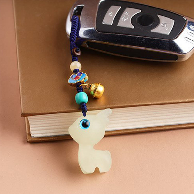 Glowstone Lucky Deer Key Chain for Spiritual Jewelry Blessing