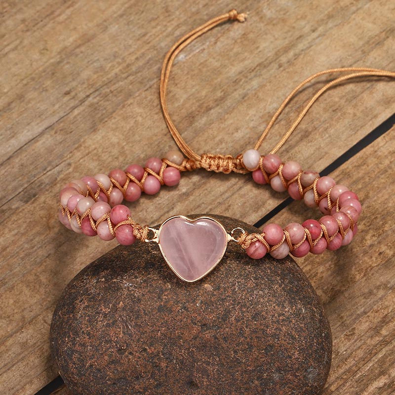 Rhodonite Heart Healing Bracelet | Love & Compassion Energy