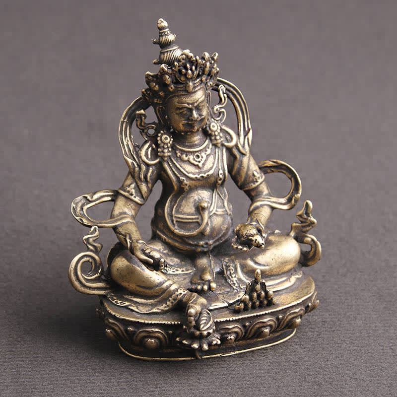 Yellow Jambhala Copper Buddha Statue | Serenity & Fortune