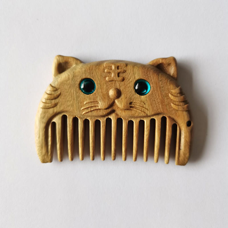 Chinese Zodiac Green Sandalwood Mini Peace Comb