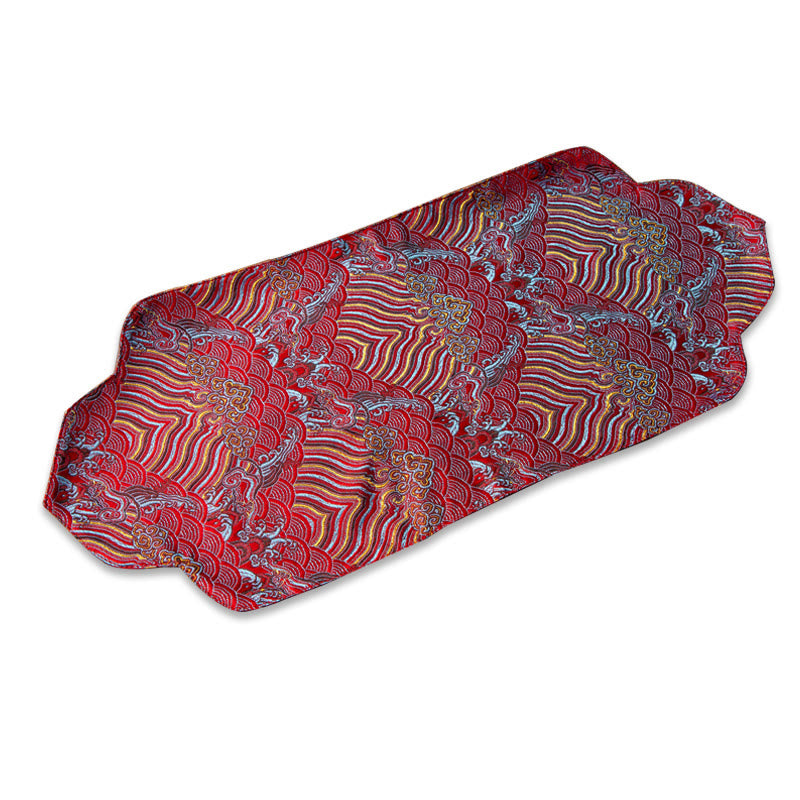 Sea Wave Bamboo Plum Blossom Brocade Tea Mat 48x22cm Zen Decor