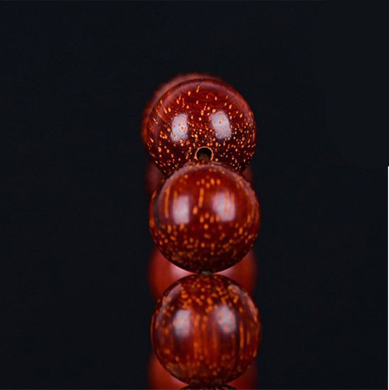8mm Small Leaf Red Sandalwood Balance Bracelet
