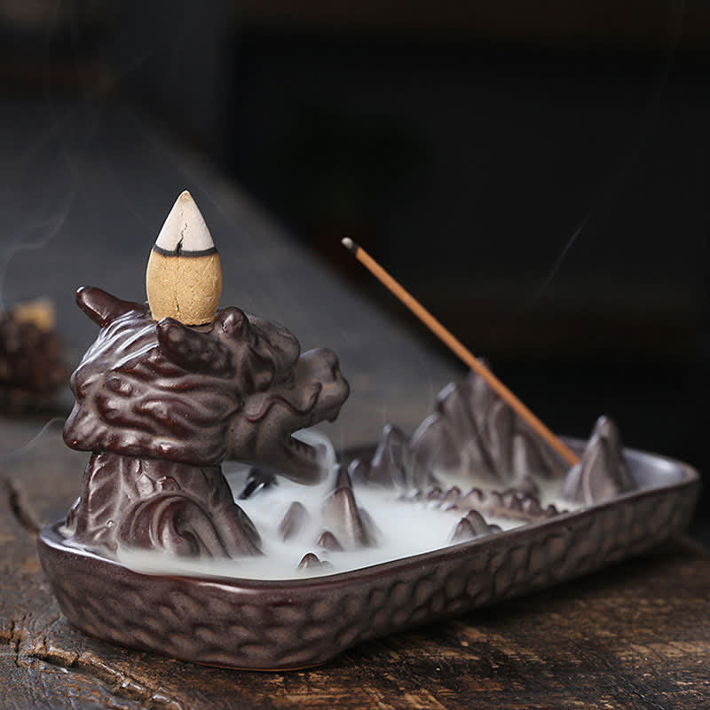 Dragon Ceramic Incense Burner | Strength & Luck Decor