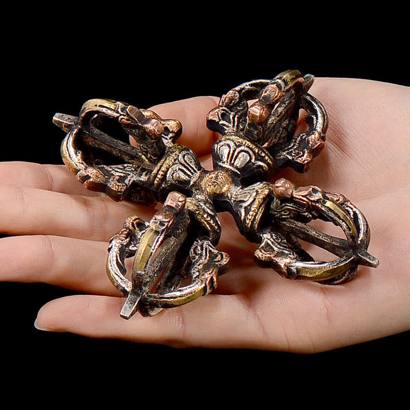 Handmade Copper & Iron Double Dorje Vajra for Meditation