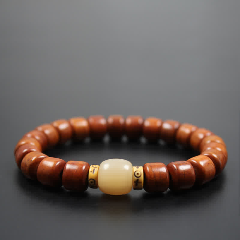 Yak Bone Om Mani Padme Hum Strength Bracelet 9mm