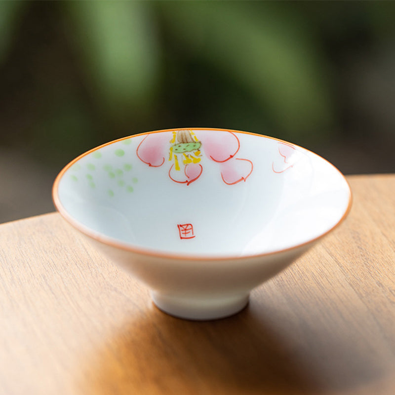 Mandala Koi Fish Lotus Ceramic Tea Cup 50ml Harmony