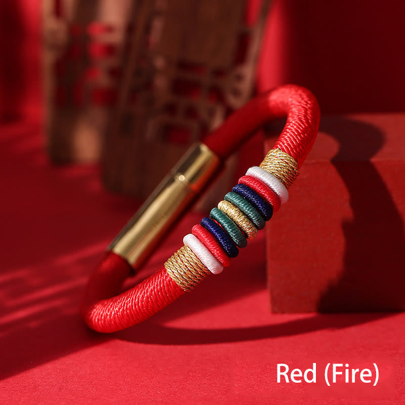 Five Elements Red String Bracelet | King Kong Knot, Protection & Luck