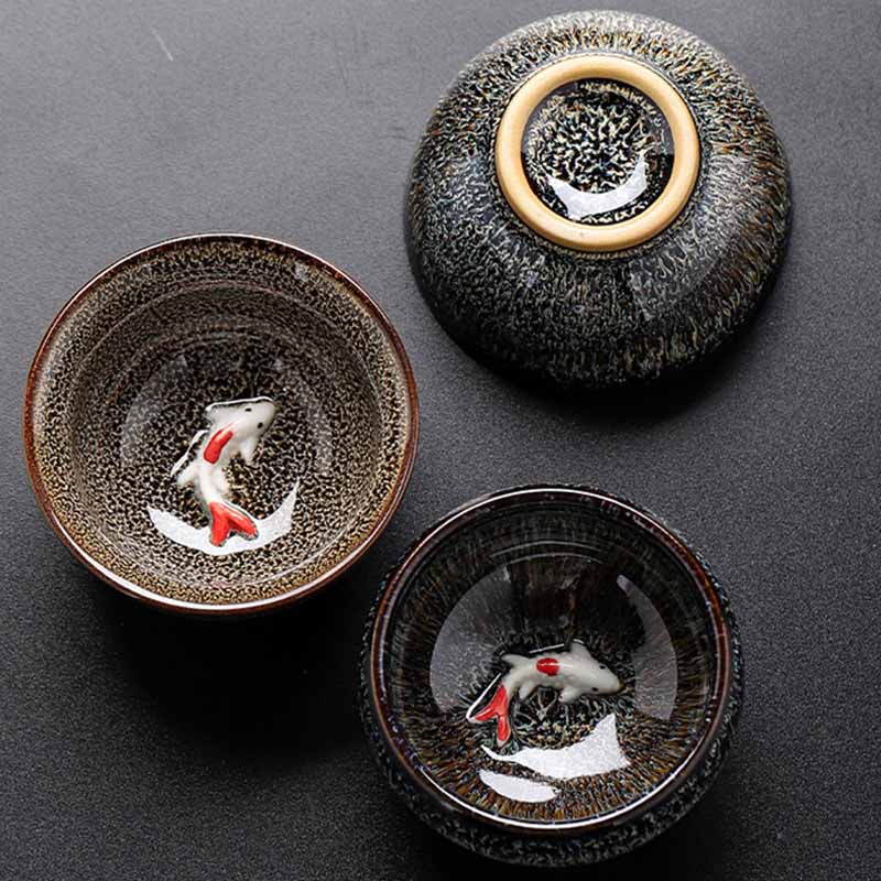 Small Koi Fish Kiln Change Jianzhan Ceramic Tea Cup 60ml