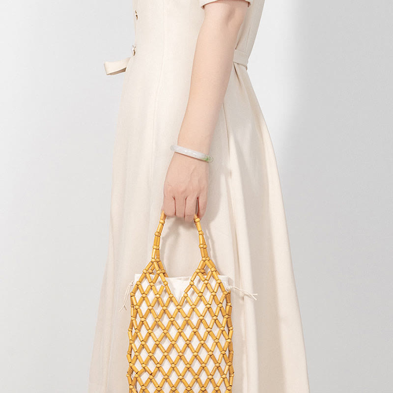 Hand-woven Mesh Hollow Wooden Beads Bag | Spiritual Jewelry