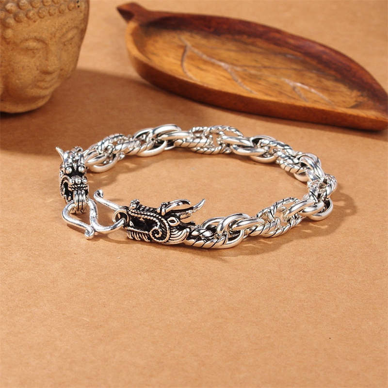 925 Sterling Silver Dragon Protection Bracelet