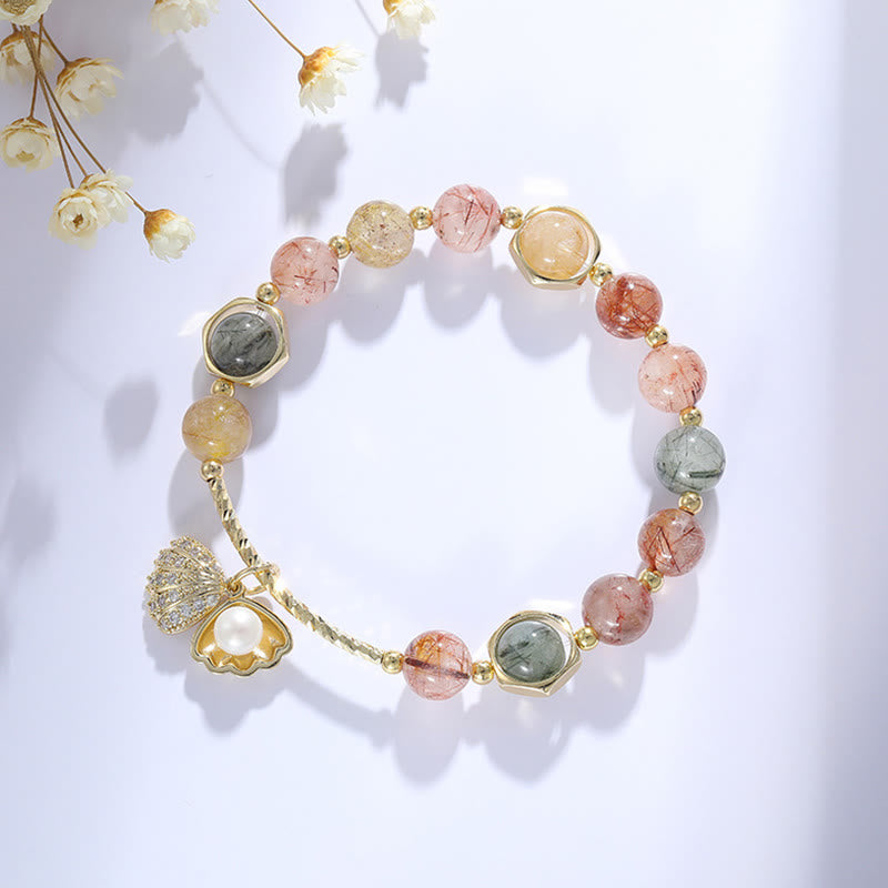 8mm Colorful Rutilated Quartz Protection Bracelet