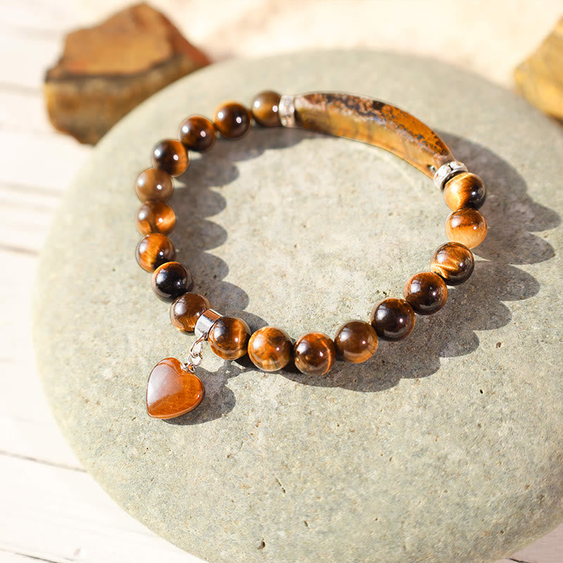 8mm Clear Quartz Love Heart Healing Bracelet for Balance
