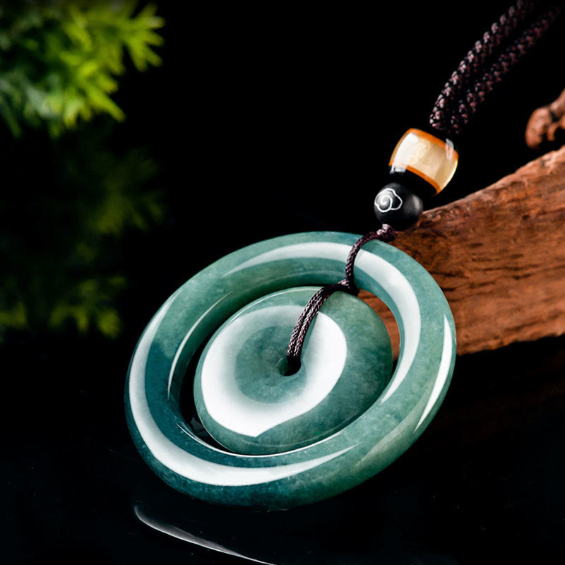 Jade Peace Buckle Necklace | Luck & Prosperity Pendant