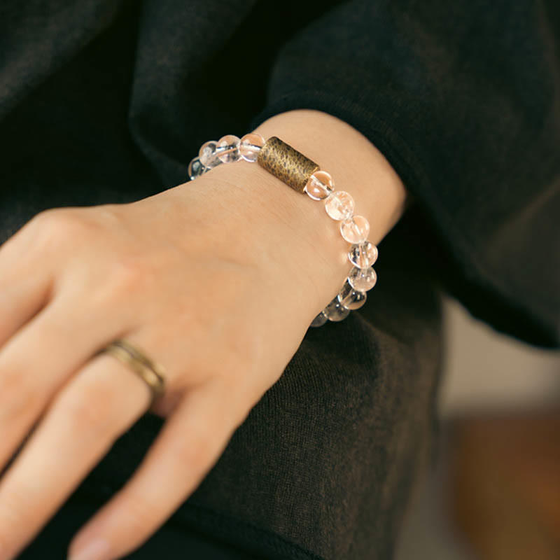 8mm Clear Quartz Protection Bracelet for Mental Clarity