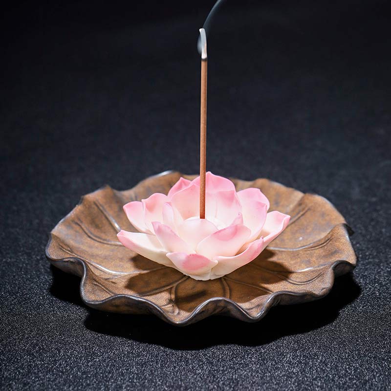 Tibetan Lotus Ceramic Incense Burner | Blessing Decor