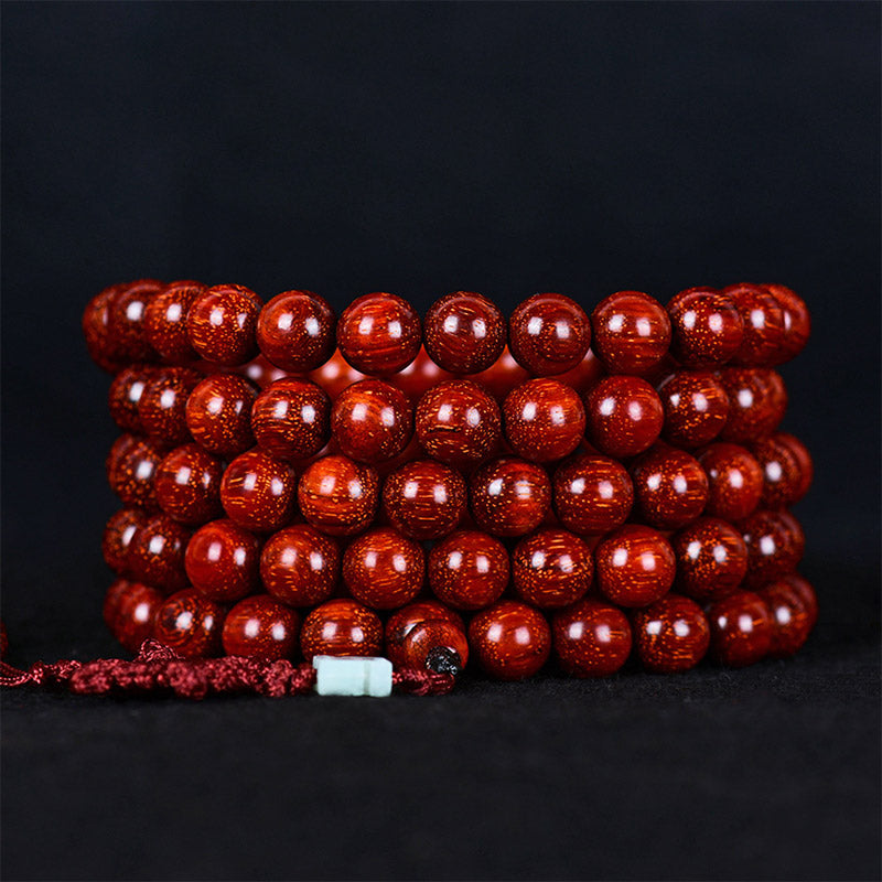 8mm Small Leaf Red Sandalwood Balance Bracelet