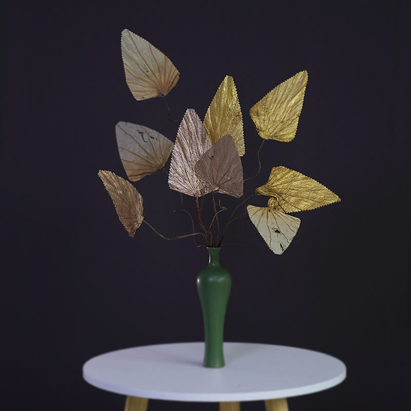 Dried Lotus Leaf Bouquet for Zen Home Decor Accent