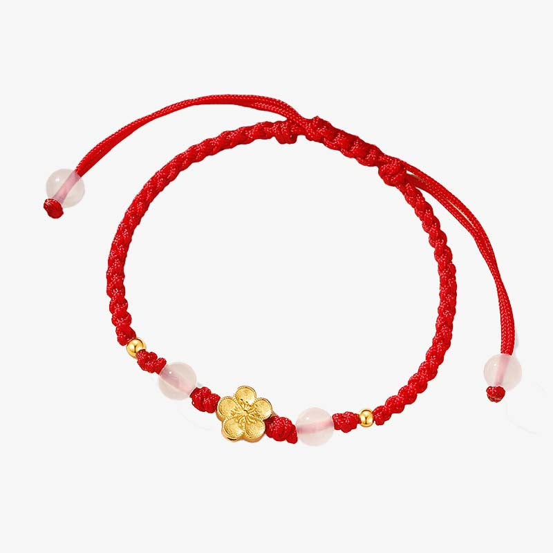 925 Sterling Silver Red Rope Chalcedony Luck Bracelet