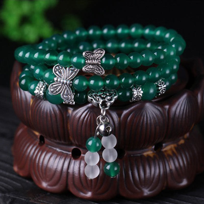 6mm Green Agate Butterfly Support Bracelet