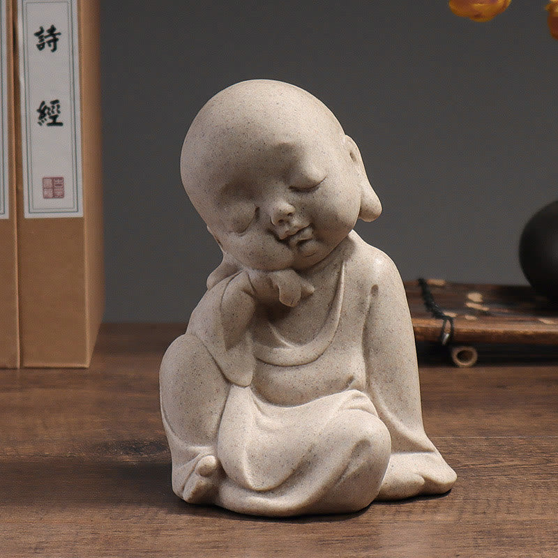 Meditation Resin Buddha Monk Statue for Home Serenity