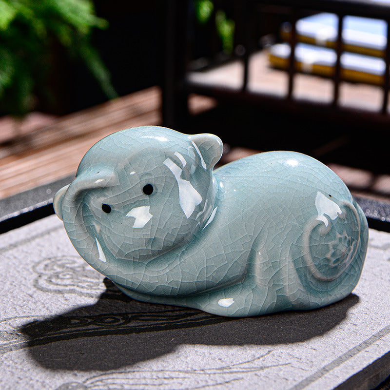Chinese Zodiac Ceramic Tea Pet for Wealth & Prosperity