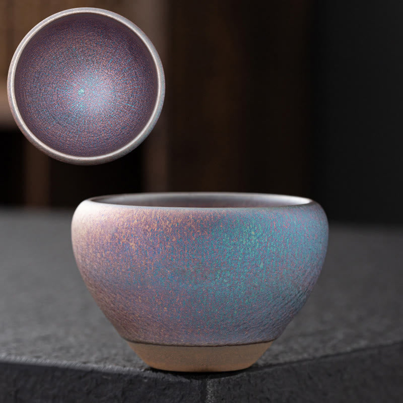 Vintage Purple Rainbow Jian Zhan Kiln Change Teacup | Zen Decor