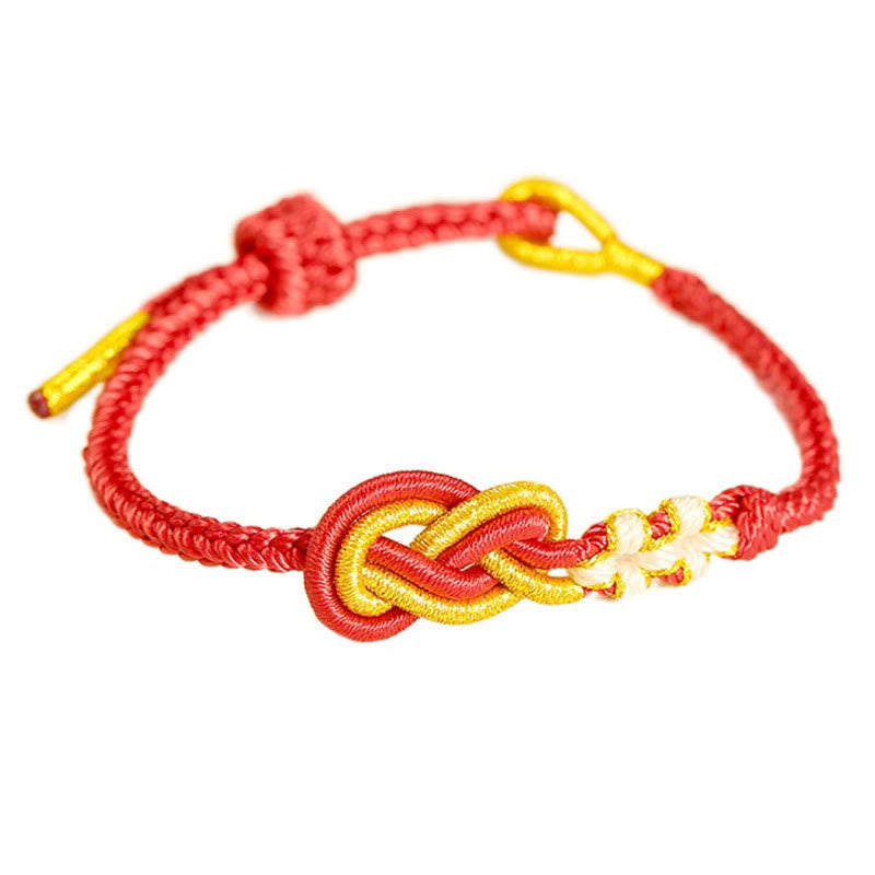 Handcrafted Eight Thread Red String Peace Knot Bracelet