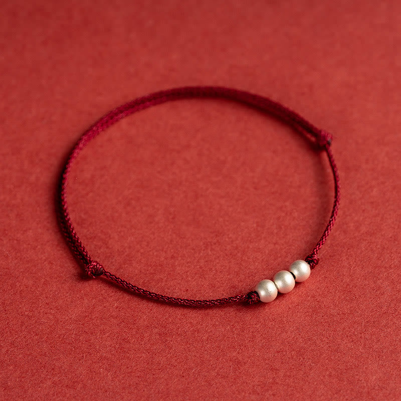 925 Sterling Silver Red String Protection Bracelet Anklet