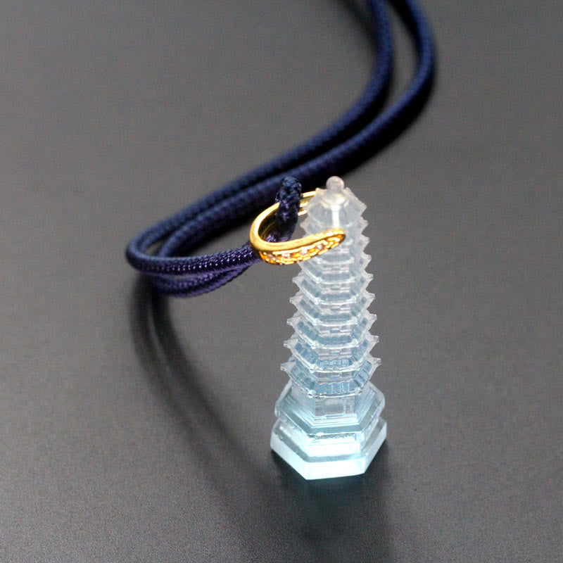 Liuli Ancient Pagoda Spiritual Necklace for Wisdom